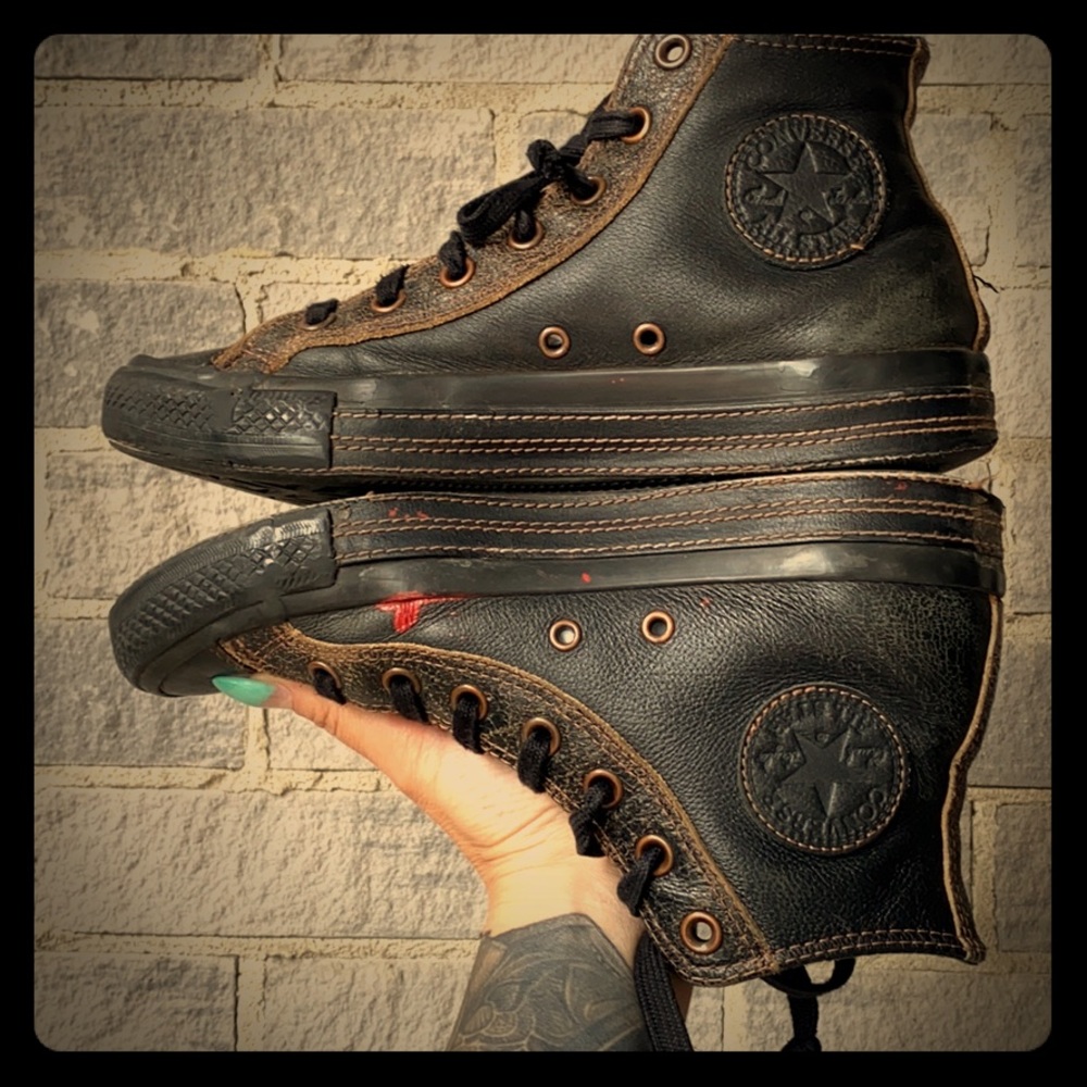 CONVERSE leather hi-tops